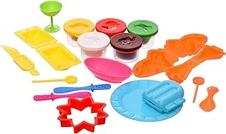 RueyXin DIY Color Clay Set of 5 Clay Colors and Modeling Tools Ice Cream Theme for Kids and Students - Multi Color