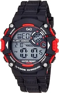 Q&Q Mens Large Digital Full-Size Chronograph Sport Watch Resin Band 5 Alarms