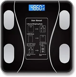 HCOWL Body Scale Smart Weighing Scale Bluetooth-compatible Electronic Intelligent Weight Loss Body Fat Scale Balances (Color : Black)