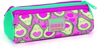 Coral High Kids Three Compartment Pencil case - Light Pink Water Green Avakoda Patterned