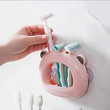 PRIME SHOP - Cute Pin Toothpaste Holder and Toothbrush Holder Set with Toothpaste Dispenser, Brush Holder and Shaving Holder