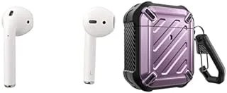 Havit ix-500 wireless bluetooth in-ear headset - white- + Supcase unicorn beetle pro series case, full-body rugged protective case with carabiner (purple)