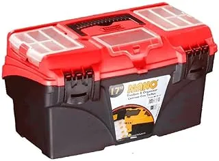 Mano Cantilever Case Toolbox, 17-Inch Size, Black/Red