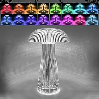 Rechargeable Mushroom Shadow Table Lamp,Flash Jellyfish,Touch and Remote Control, Colorful and Adjustable,Creative Romantic Crystal Diamond Lamp Decoration for Anniversaries (Mushroom 16 Color)