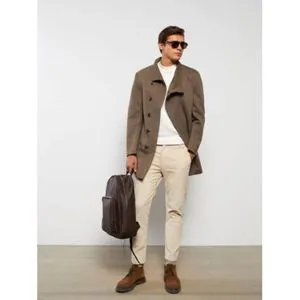 LC Waikiki Standard Pattern Men's Cachet Coat