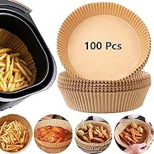 Air Fryer Paper Liners, 100 PCS Round Air Fryer Disposable Liners，Non-Stick, Oil-Proof, Waterproof, for Baking, Frying, Grilling, Food Grade Liner for Air Fryers, Microwaves (16CM)