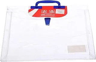 infinus High Quality Expanding Plastic Envelope With Handle Large Capacity With ID Name tag For Student, Office - Clear