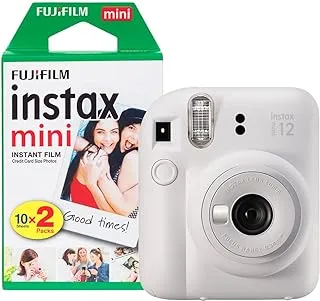 Fujifilm Instax Mini 12 Instant Camera with 20 Shot Film Pack - Clay White