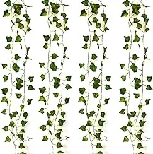 Zunbo 20 LED Fairy Lights Artificial Plants Green and Rose Ivy Leaf for Home Decoration Wedding Lamp Hanging Garden Courtyard Lighting, 2 m 4