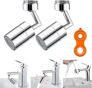 Two 720-degree Universal Rotating Splash-2 PCS Proof Double-spout Shower Heads, Filter Aerator spout Faucet, Bathroom Faucet, Installed for face Washing, mouthwashing and eyewashing