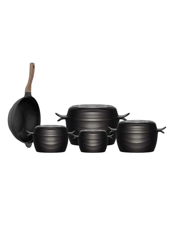 NeoKlein 9-Piece Cookware Set (4 Casseroles 18,20,24,30 )cm/4 Multi Lid/Wok 30 cm