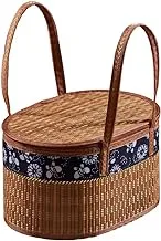 Handmade Woven Wicker Fruit Basket Picnic Storage Basket Bamboo Basket (Shape 4)