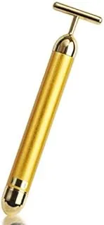 Portable Face Vibration Facial Beauty Roller Massager Lift Skin Tightening Wrinkle Stick (Gold, 24K)