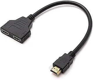 Generic HDMI Splitter Adapter Cable - HDMI Cable Splitter 1 in 2 Out 1080P HDMI Male to Dual HDMI Female 1 to 2 Way for HDMI HD, LED, LCD, TV, Support Two The Same TVs at The Same Time