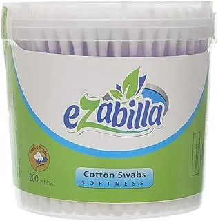 ISABELLA 200 COTTON BUDS IN TRANSPARENT ROUND BOX