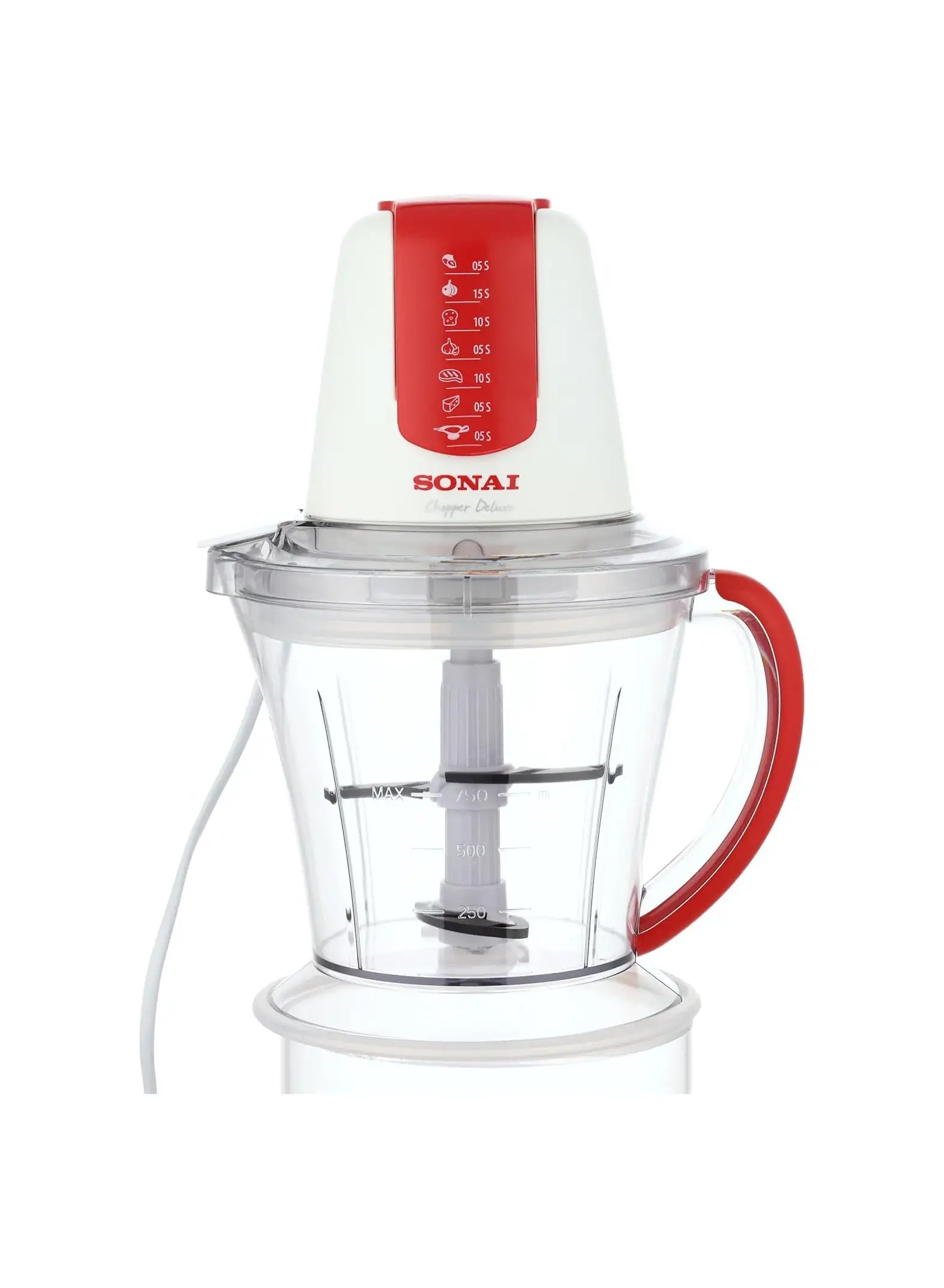 Sonai Deluxe Chopper, 4 blades,750 ml,700 W, red, MAR-2074/700