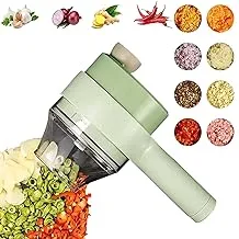 Electric garlic masher, 4 in 1 handheld electric vegetable cutter set, portable multifunctional vegetable slicer, for ginger, chili, fruit, meat, etc