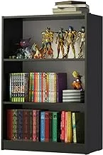 MADESA 3 Shelf Bookcase with Storage Space, Free Standing Bookshelf, Wood, 71 x 102 x 30 Cm – Black