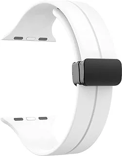 Apple Watch 45mm Band, Magnetic Clasp D-Strap Silicone Replacement Sport Bracelet for Apple Watch 45mm Series 7/8