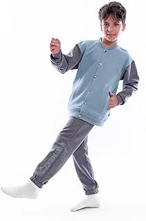 junior Boys Rounded Sweatshirt with Jogger pants Pajama Set