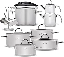 Karaca Platinium 17-Piece Dowry Cookware Set, Stainless Steel