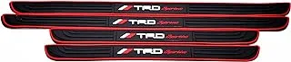 TRD Car Door Sill Plate Protectors, Scratch Protection Entry Guard For All Door Sills (Black, 4 PCS)