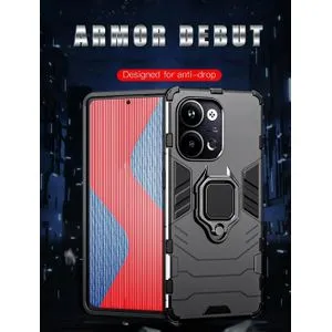 Realme C55 Iron Man Full Protection Cover With Ring & Camera Shield Cover- Black