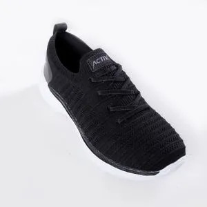 Activ Decorative Lace Slip On Black Women Sneakers