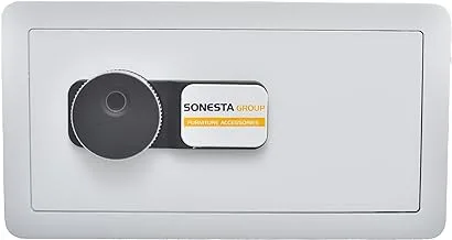 Sonesta 694 Steel Security Safe and Lock Box with Fingerprint Lock 23 * 43 * 35 cm for Secure Cash, Jewelry, ID Documents - White