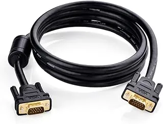 UGREEN VGA SVGA HD15 Male to Male Video Coaxial Monitor Cable with Ferrite Cores Gold Plated Connectors Support 1080P Full HD for Projectors, HDTVs, Displays and More VGA Enabled Devices (20-Meters)