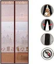 Reinforced Magnetic Fly Screen Door, Self Sealing Magnet Door Curtain Full Frame Magic Tape mesh Curtain Door Curtain Auto Closer-Brown 120x200cm(47x79inch)