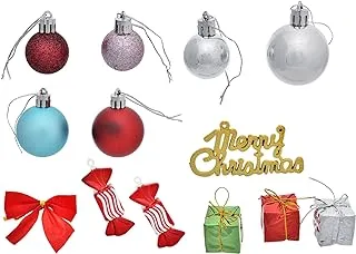 Generic Plastic Christmas Tree Decorations With Christmas Candy And Decorative Balls Set Of 13 Pieces - Multi Color