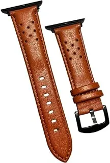 Generic Leather Band Strap for Apple Watch 49mm Ultra Series 8 Brown - Apple Watch Ultra 49mm