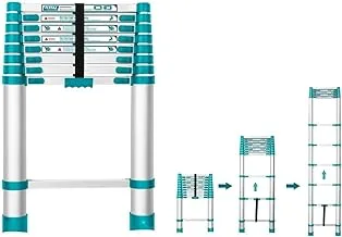 TOTAL Telescoping Ladder, One Button Retraction Aluminum Telescopic Extendable Ladder, Multi-Purpose Ladder for Household or Daily Activities (6STEP)