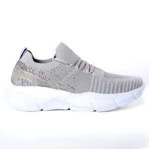 Activ Hard Rubber Sole Decorative Lace Slip On Sneakers - Grey