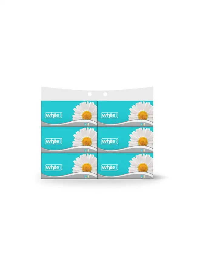 White Facial Tissues Flexi 500 Tissue Pack of 6