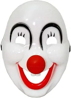 Halloween mask for the face with a funny clown design - white