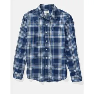 American Eagle AE Slim Fit Plaid Button-Up Shirt