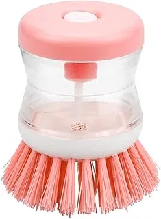 Washing Up Brush with Washing Up Liquid Dispenser Washing Up Brush for Plates, Pots, Glassers and Sink, Pink