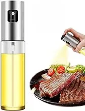 MIXOSA Edible Oil Sprayer,pack of 2 With Funnel, Oil Dispenser Mister Oil Spray Bottle Oil Vinegar Glass Spritzer Dispenser for BBQ Salad Baking Roasting Grilling Frying Silicone Oli Brush or Spatula