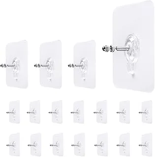 LAJAR 18 Pcs Screw Free Stickers for Hanging, Seamless Screws for Wall, Adhesive Wall Mount Hanging Nails for Bathroom Kitchen (12mm)