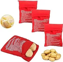 Wohlstand Pack of 4 Microwave Potato Bags Potato Bags Reusable Microwave Potato Bags in Just 4 Minutes Potato Bag Express Bag Baking Tool