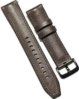 Generic 22mm Leather Replacement Strap with Metal Buckle for Huawei Watch GT2 46 - GT3 46 - GT2 Pro - GT 2e - Huawei Watch 3 46 - Huawei Watch 3 Pro 48 - Dark Brown