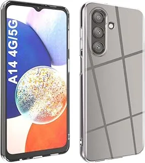 حافظة Kiewhay متوافقة مع حافظة Samsung Galaxy A14 4G / 5G مقاس 6.6 بوصة [مضادة للأصفر] [نحيفة للغاية] [شفافة عالية الدقة] [حماية من السقوط] حافظة سيليكون TPU - شفافة