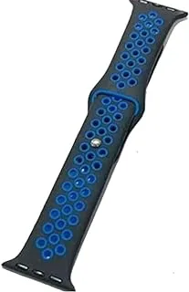 Generic Silicone Replacement Strap For Apple Watch Series 7 & 8 40-41mm (Blue & Black)