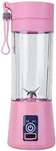 Portable Blender USB Rechargeable Small Blender Single Serve Personal Size Blender Travel Blender Juicer Cup 380 ml(Pink)