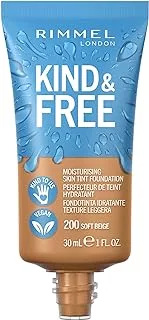 Rimmel London Kind & Free Foundation - 200 - Soft Beige, 30ml