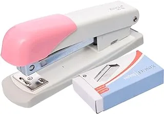 Xingli XL-1166 Stapler Set High Quality Stapler Capcity 20 Sheets With Staples Box 24/26-6 For Office,Student - Grey Pink