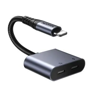 JOYROOM SY-L02 Audio-Transfer Series 2-in-1 Audio Adapter (Lightning To Dual Lightning)-Black Black