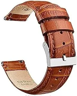 GetTechGo Textured Leather 22mm Strap Compatible with Galaxy Watch 3 45mm/Galaxy 46mm/Gear S3 Frontier,Classic/Amazfit Pace/Huawei GT2 46mm/Honor Magic Watch 2(46mm)& Watches with 22mm Lugs-Tan